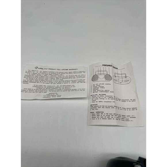 Lifelong Baby Boom Box AM FM Radio Portable Black Battery *TESTED WORKING* - Picture 10 of 10